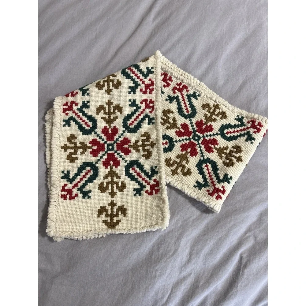 Vintage Folk Art Scandinavian Swedish Bell Pull Tapestry Embroidery Wall Hanging